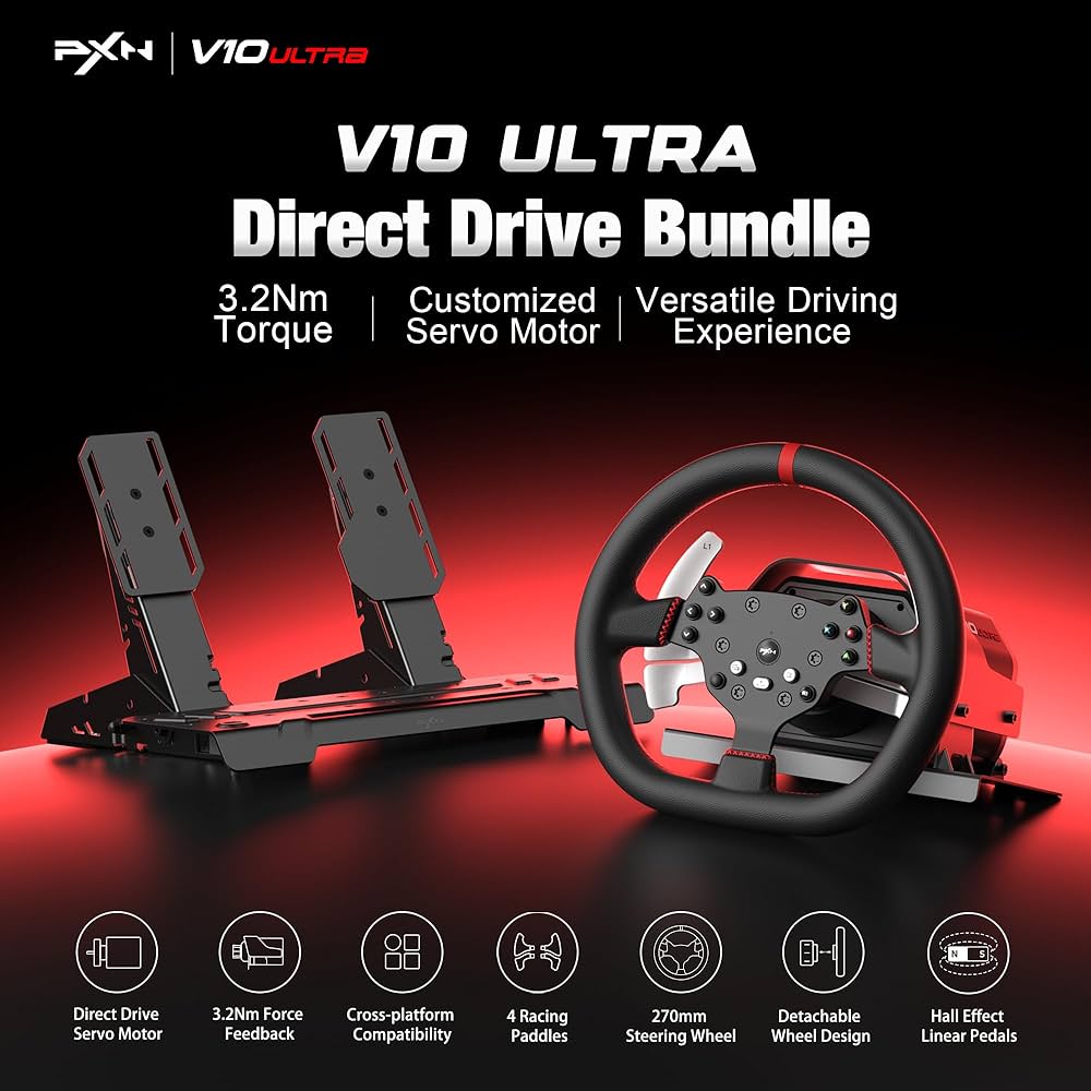 Amazon.com: PXN Direct Drive Gaming Steering Wheel, V10